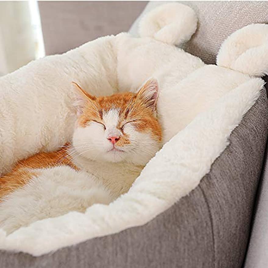 ペットベッド  猫 ベッド 冬 ねこのおふとん ペットクッション 犬用品 猫用 ネコベッド ふわふわ もこもこ 冬 布団 寝具 ベッド 暖かい ハウス ドーム 柔らかな感触 ペット用 お昼寝 抗菌 はいるにゃん 丸洗い ラウンド いろんな色 直径